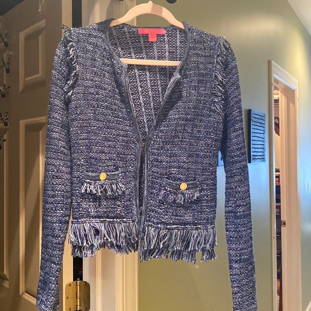 Fringe sweater jacket